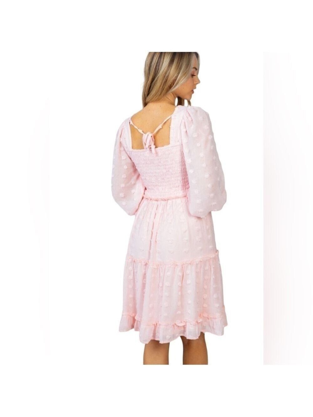 WHITE Birch Woman’s Pink Swiss Dot Dress Size 3x. (S037) - Picture 2 of 12